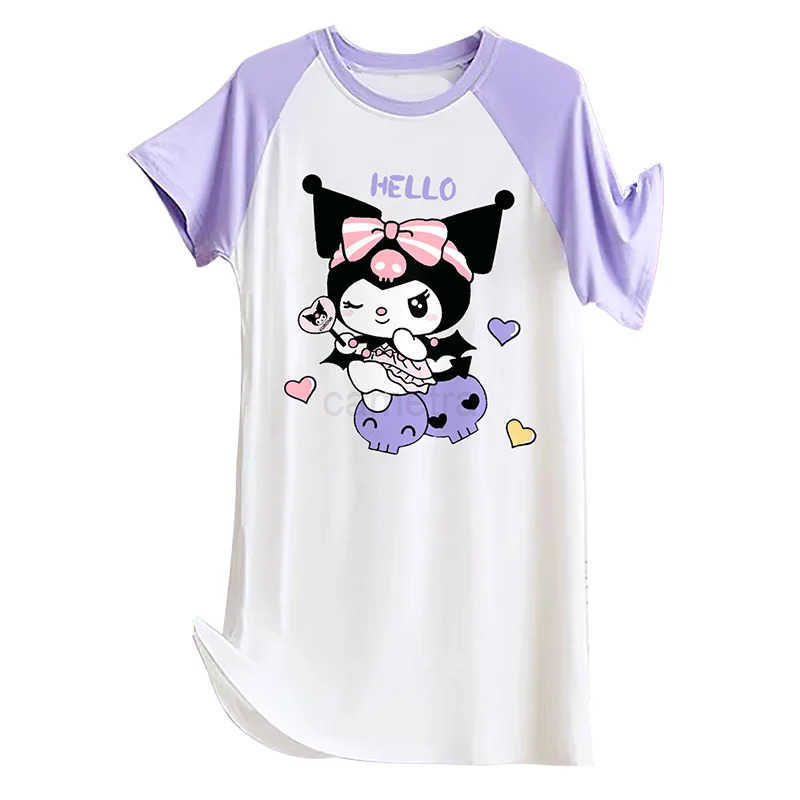 Sanrio Kawaii My Melody Kuromi Cinnamoroll Childrens Thin Nightgown Summer Anime Sanrio Girls Heart Parent-Child Sling Nightgown XJ250618XJ250618