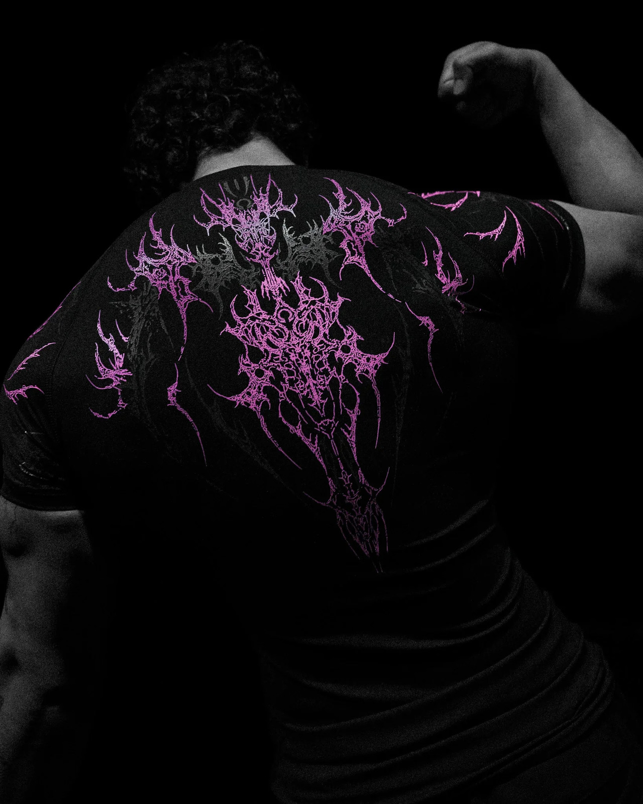 2025 Breathedivinity Dark Gothic Fitness Stretch Short Sleeve Mens Y2K Summer Sports Quick Dry T-Shirt Singles 250617
