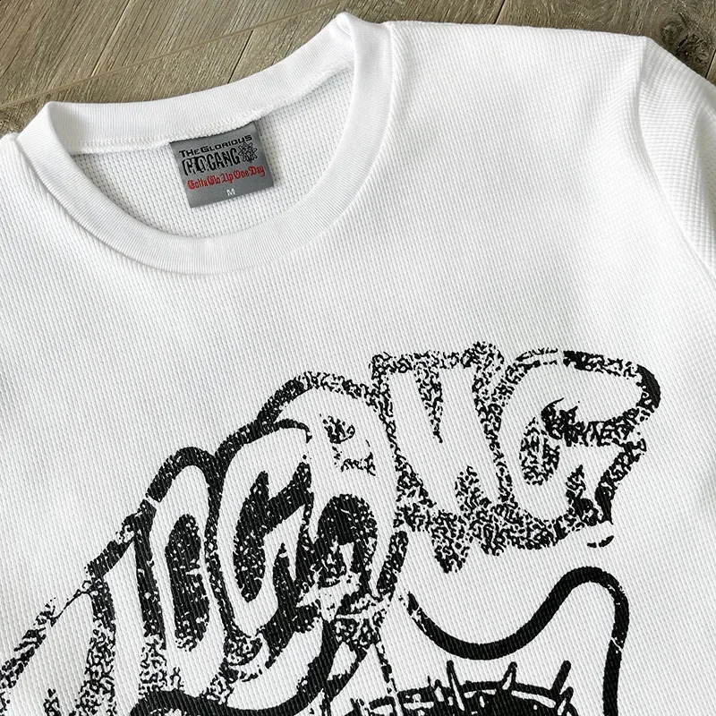 Glo Gang Eroded Glo Thermal Tee Cartoon long sleeve cotton T-shirt European and American fashion 250617