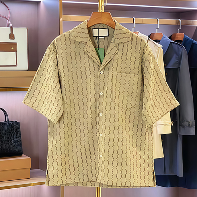 High quality designer men&#039;s shirts, fashionable classic small jacquard shirts, men&#039;s casual shirts, business formal shirts, summer single breasted tops