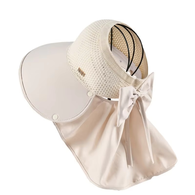 Wide Brim Cap Hat Shawl Sunblock Hat Women Summer UV-proof Empty Hat Wide Brim Cycling Face Visor Sun Wide Hat for Women Outdoor Empty Top Sun Cap Sum