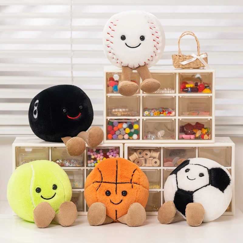 10cm Cute Basketball Football Tennis Baseball Billiards Plush Toys Soft Stuffed Balls Pillow Players Souvenir Birthday Gift W250618