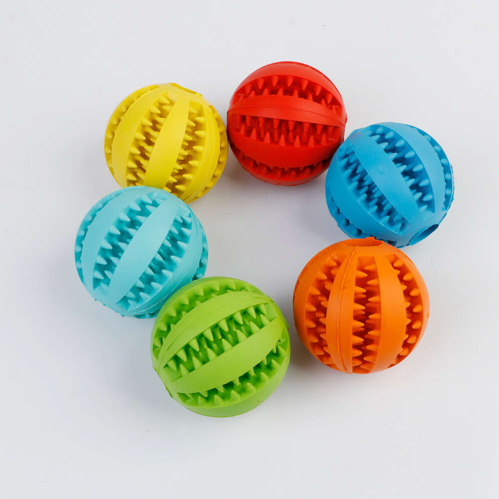 TPR Pet Chew Ball - Durable Rubber Teething Toy with Treat Dispenser, Teeth Cleaning, 3 Sizes & 8 Colors for Small/Medium/Large Dogs