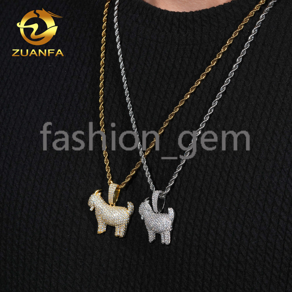 Pass Diamond Tester GRA Hip Hop Jewelry 925 Silver Iced Out Moissanite Custom Hip Hop Pendant