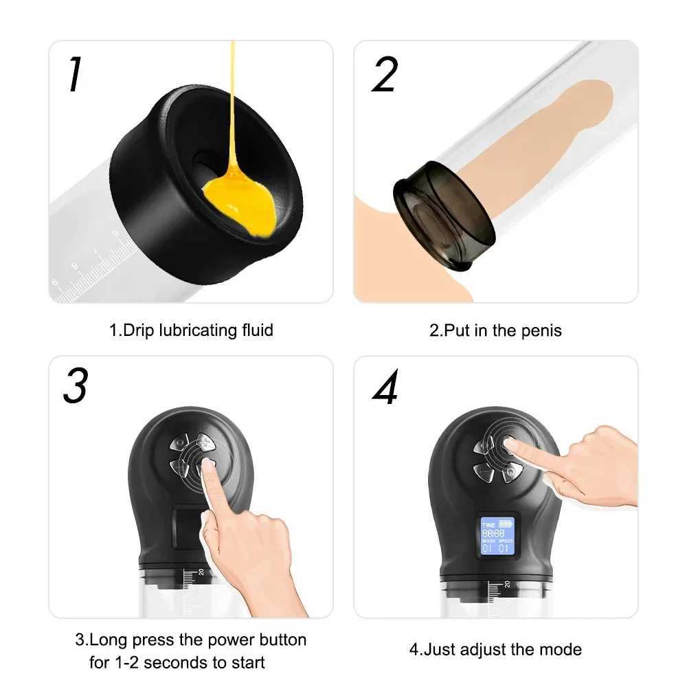 Electri Vacuum Pump Male Penis Pump for Men Automatic Penis Expander Enhancer Masturbator Penile Trainer Adult Sex Toys for Men W250618