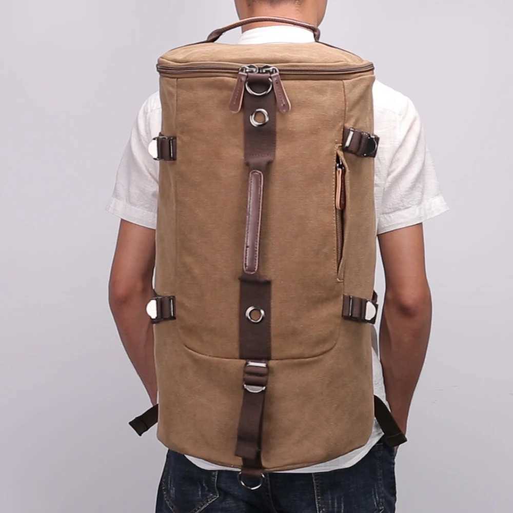 Fashion Canvas Handbag Men Women Carry On Travel Luggage Bag Outdoor Duffel Bag Casual Large Capacity Weekend Shoulder Bag W250618