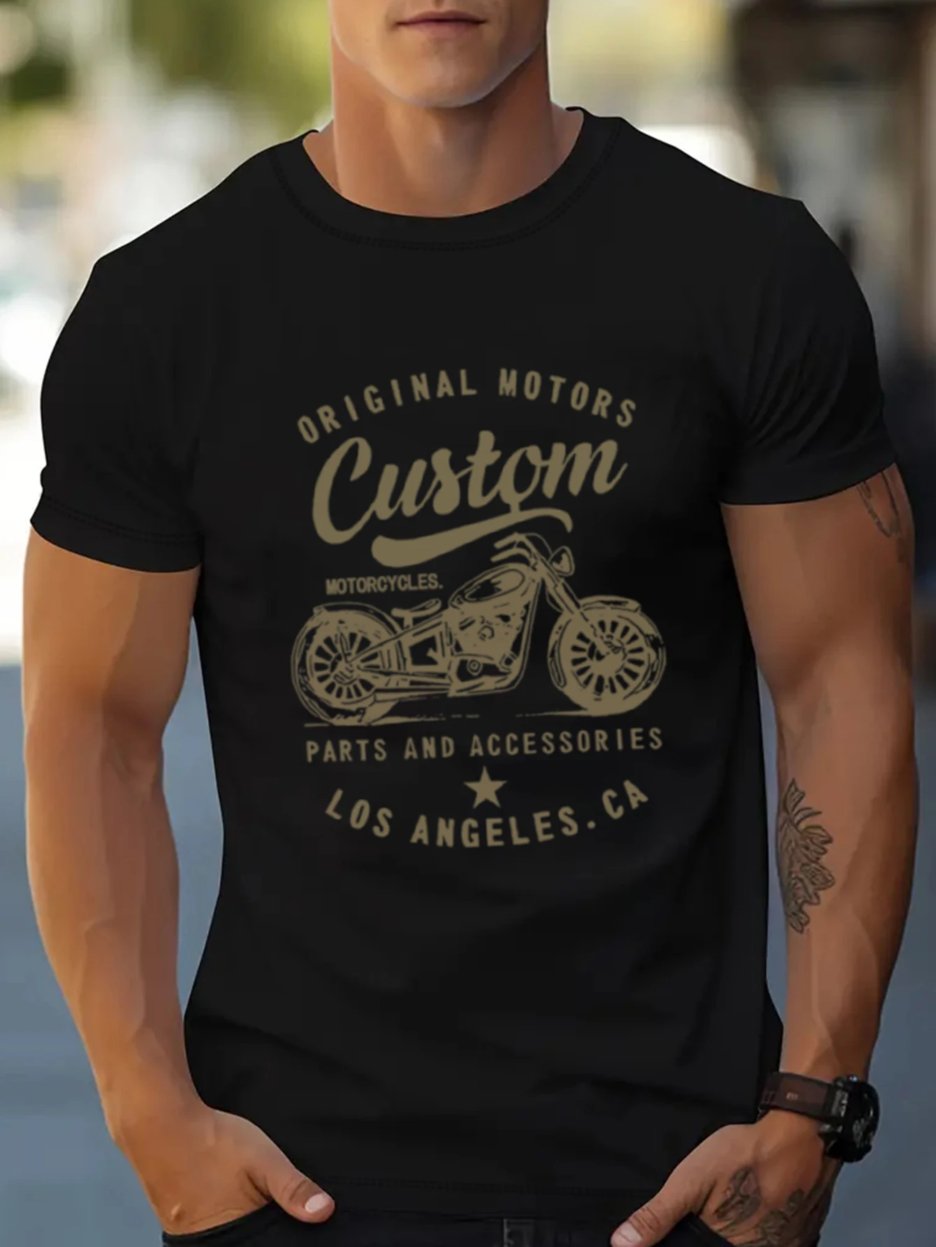 Men's 100% cotton fashionable casual loose oversized printed round neck short sleeved t-shirt