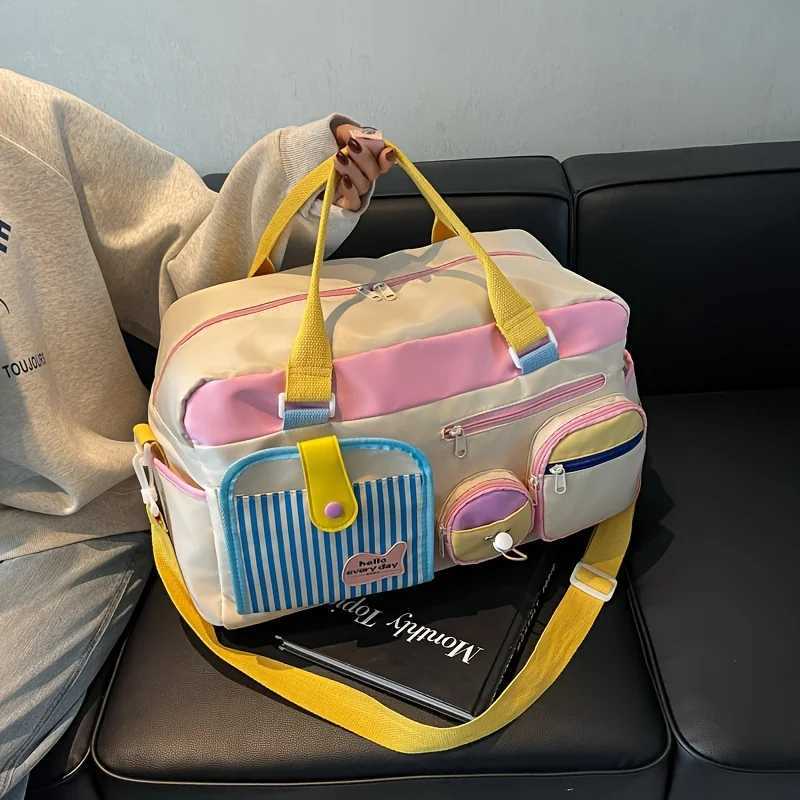 Dopamine Casual Travel Bag for Women Lightweight Gym Yoga Swim Fitness Duffel Short Trip Business Trip Carry Large Handbags W250618