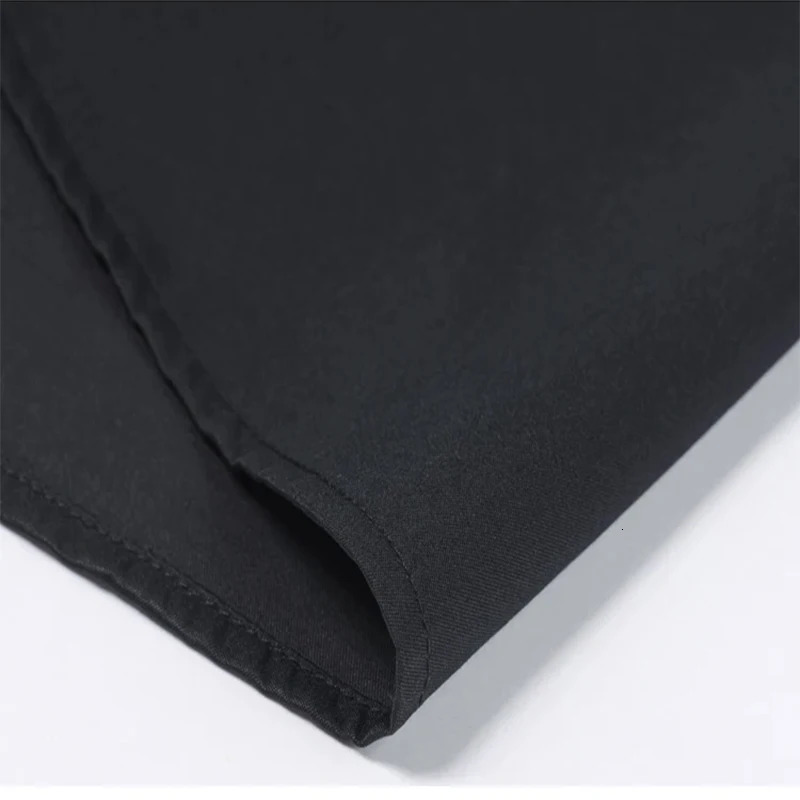 Mens Long Sleeve Mandarin Collar Shirt Single Patch Pocket Smart Casual Regular-fit Business Office Dress Shirts 250616