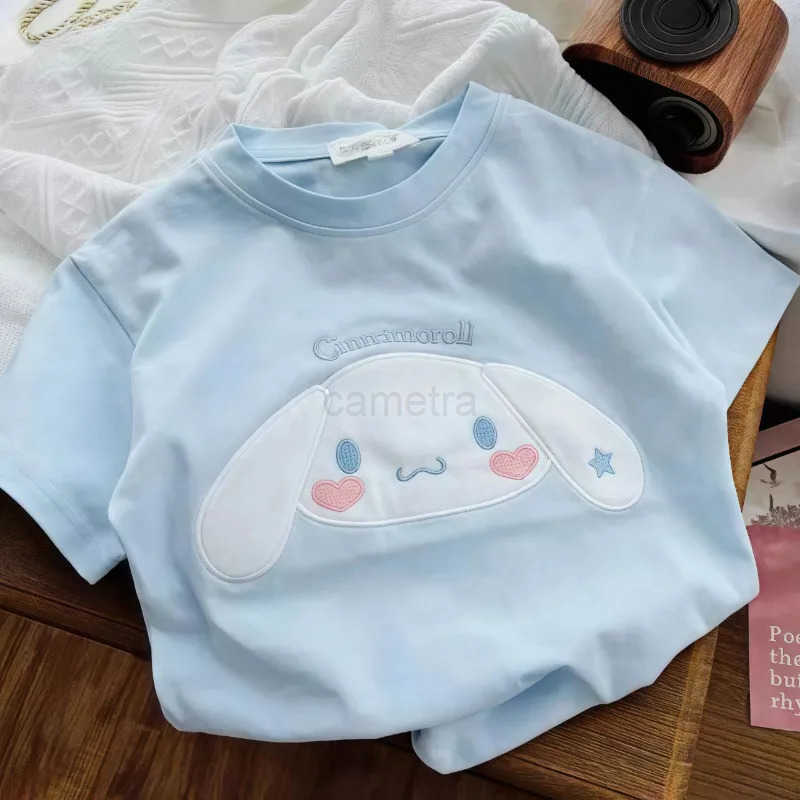 Sanrio Kuromi Childrens T-shirt My melody cartoon cute print versatile summer cotton breathable short sleeve top wholesale XJ250618XJ250618