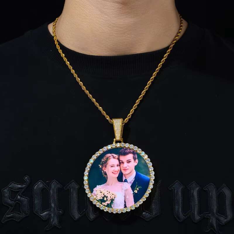 Hot Selling S925 Silver Inlaid 68MM Round Moissanite Pendant Trendy Hip-Hop Accessories in Stock