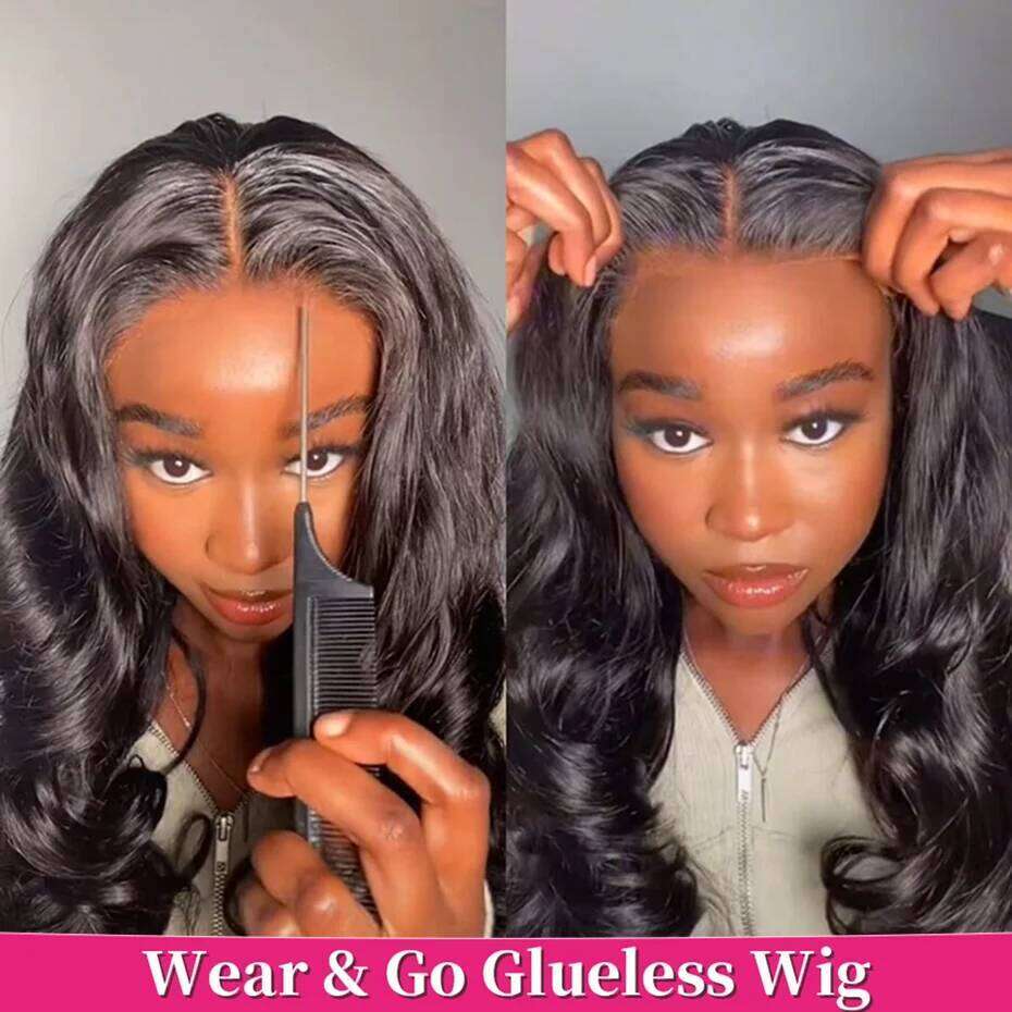 36 38Inch Body Wave Human Hair For Black Women Wear To Go Bleach Knots 4x6 5X5 Lace Closure Glueless Wigs