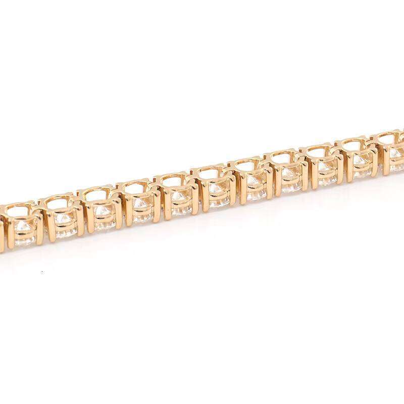 Silicon Stone Round Brilliant Cut 14K 6mm 0.8ct Women's Tennis Bracelet
