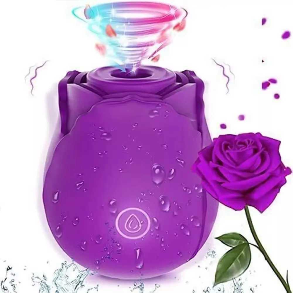 2 in 1 Rose Toy Simulation Vibrator Powerful Sucking Vibrators 10 Mode G Spots Vaginal Stimulate Sucking Massager Nipple Sex Toy W250618