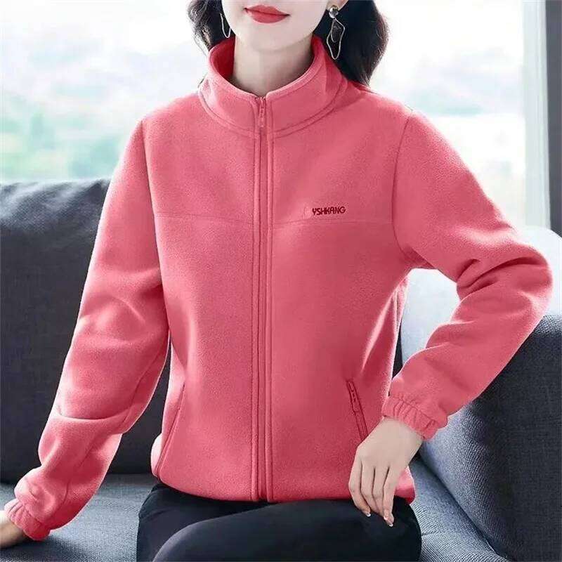 Women's Fleece Jacket Autumn Winter 2025, New Warm Coat, Plus Size Quilted Outerwear, Sports Collar Jackets, Cold Weather Jackets for Women