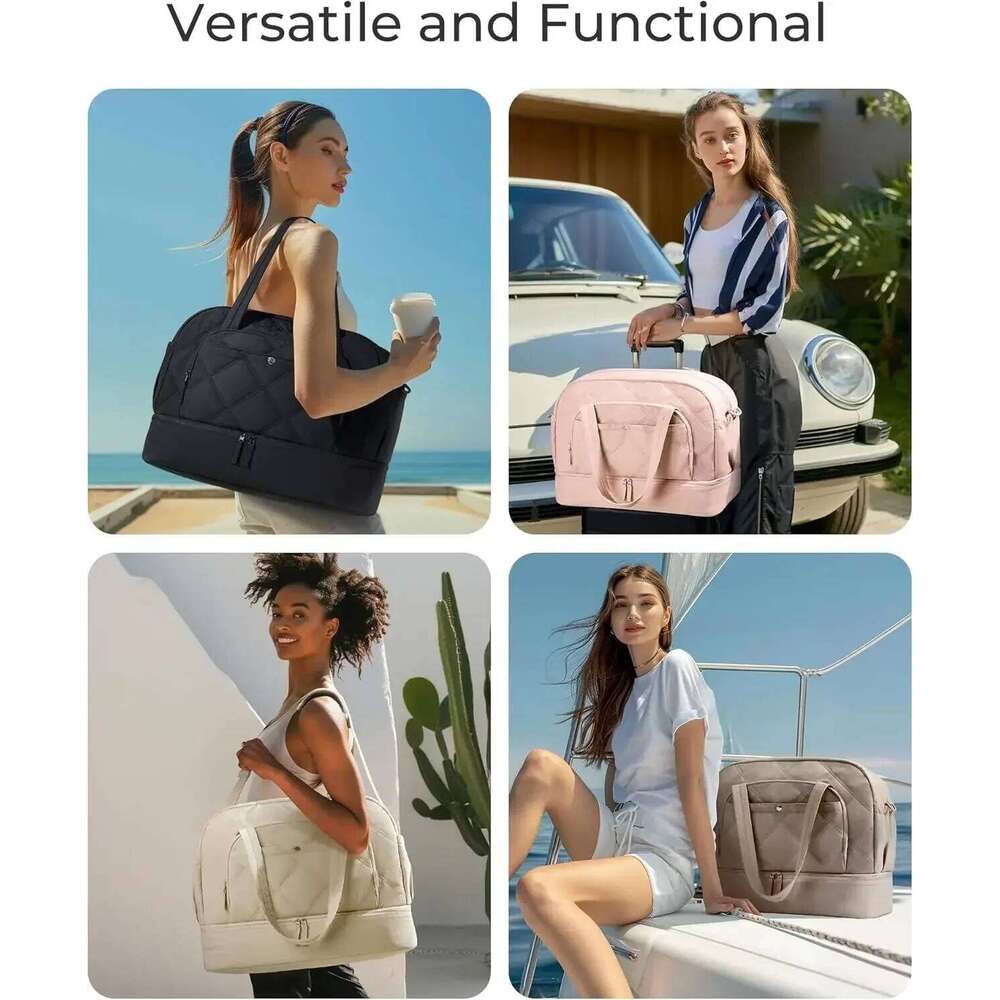 BAGSMART Boston For Women Large Capacity Golf Travel Puffer Duffle With Shoe Compartment Carry On Gym Sports Bag