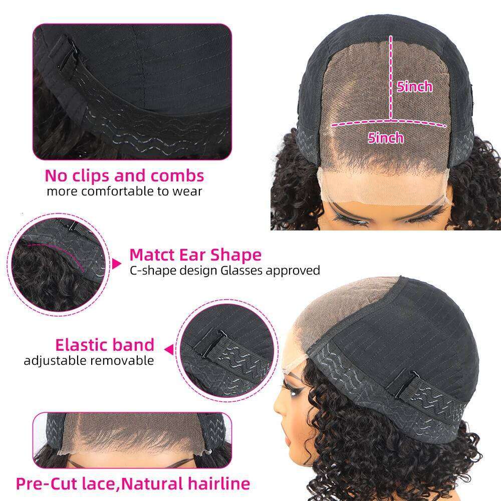 200 Density Body Wave 5x5 Red Brown Frontal Brazilian Remy HD Transparent Lace For Women 100% Human Hair Closure Wigs