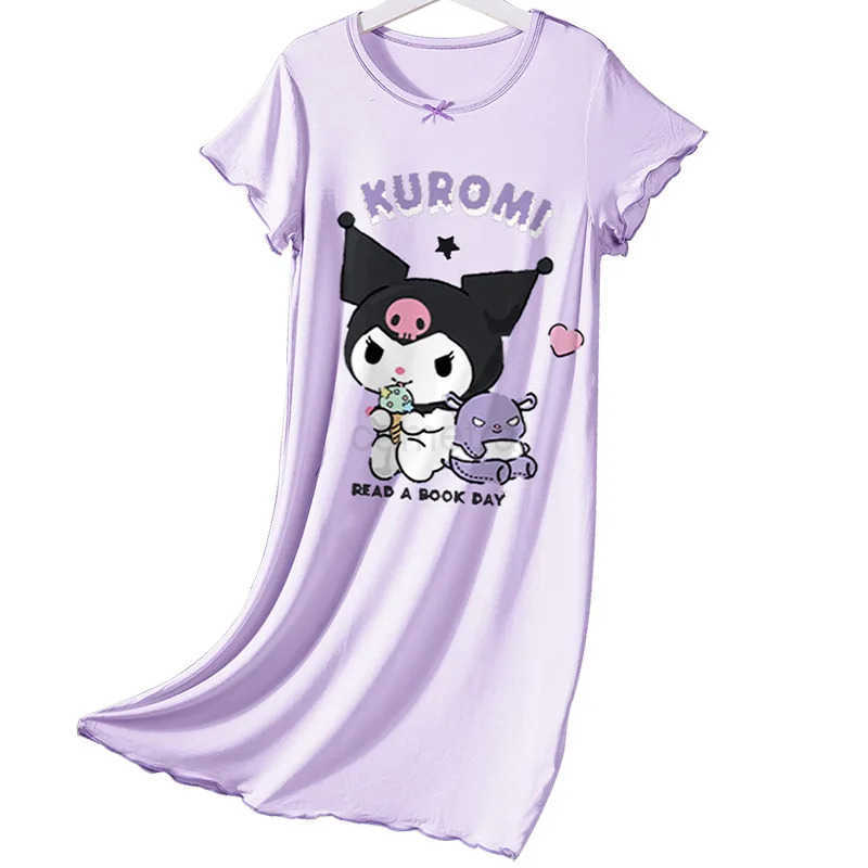 Sanrio Kawaii My Melody Kuromi Cinnamoroll Childrens Thin Nightgown Summer Anime Sanrio Girls Heart Parent-Child Sling Nightgown XJ250618XJ250618