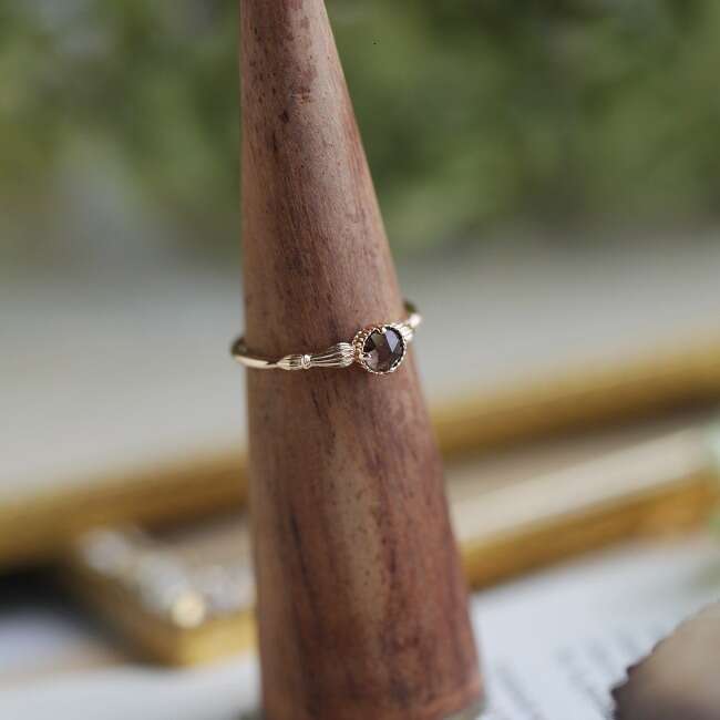 Amber Peninsula Zen Aesthetic Simple High-end Natural Citrine Rose Cut Luxury Ring