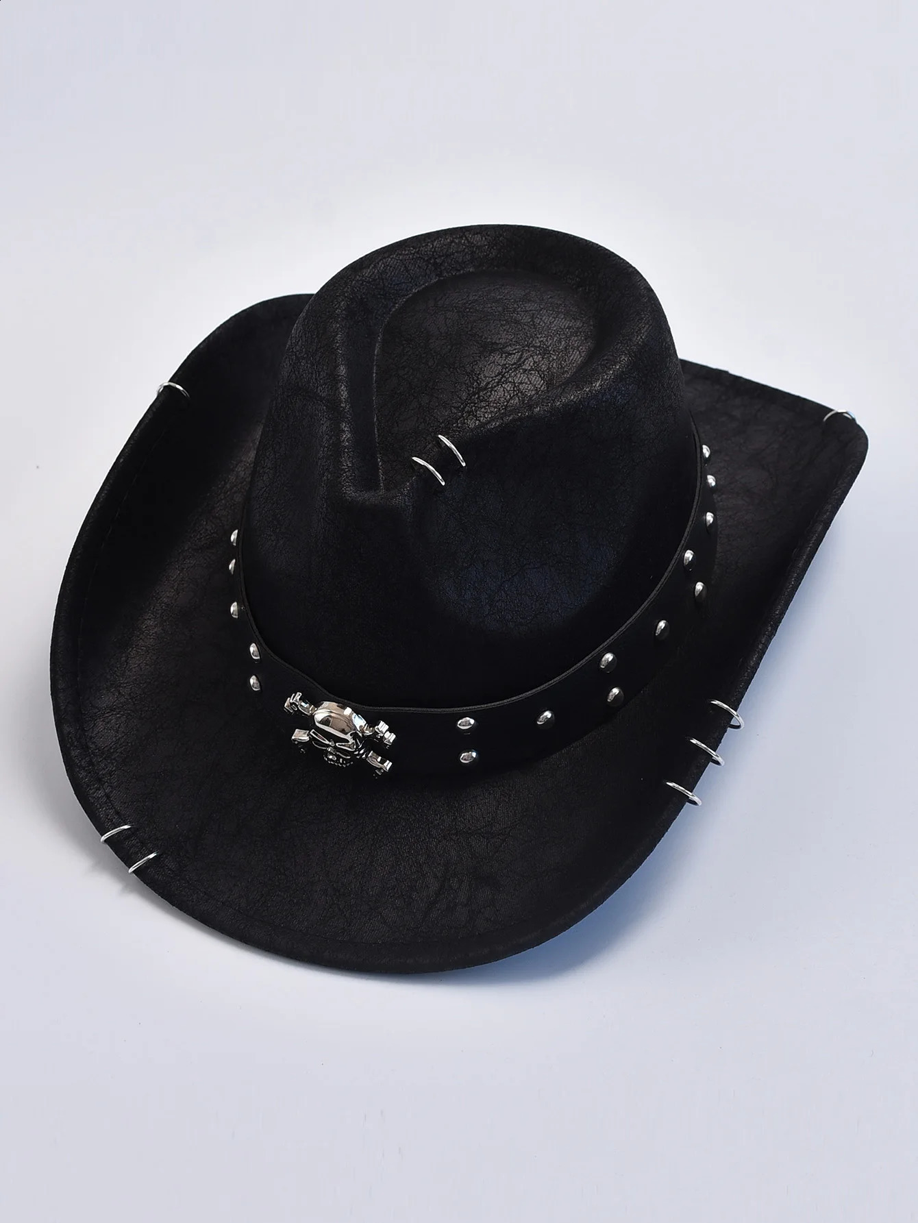 Faux Leather Vintage Western Cowboy Hat For Men Gentleman Jazz Hats Panama Cowgirl Hat Sombrero Hombre250603
