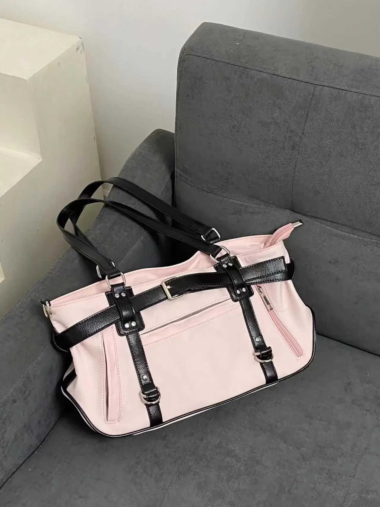 Miyaga 2024 Korean Niche Design Ctra Color Hand-held Tote Bag Large Capacity Versatile Commuting Shoulder Bags B250618