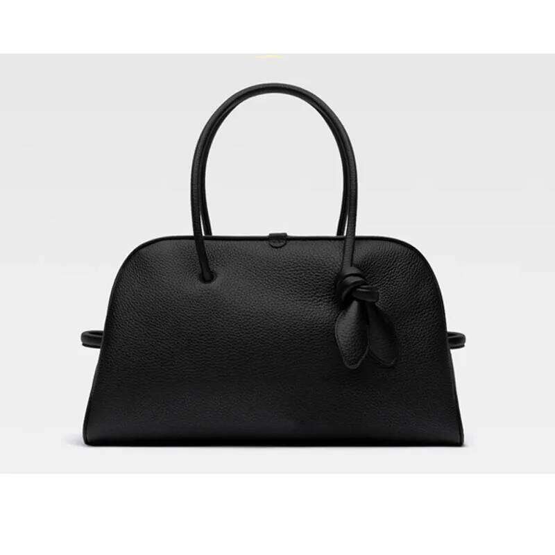 2025 Spring/Summer Design Boston Premium Niche Handbag Genuine Leather Messenger Yellow Black Tote Bag New