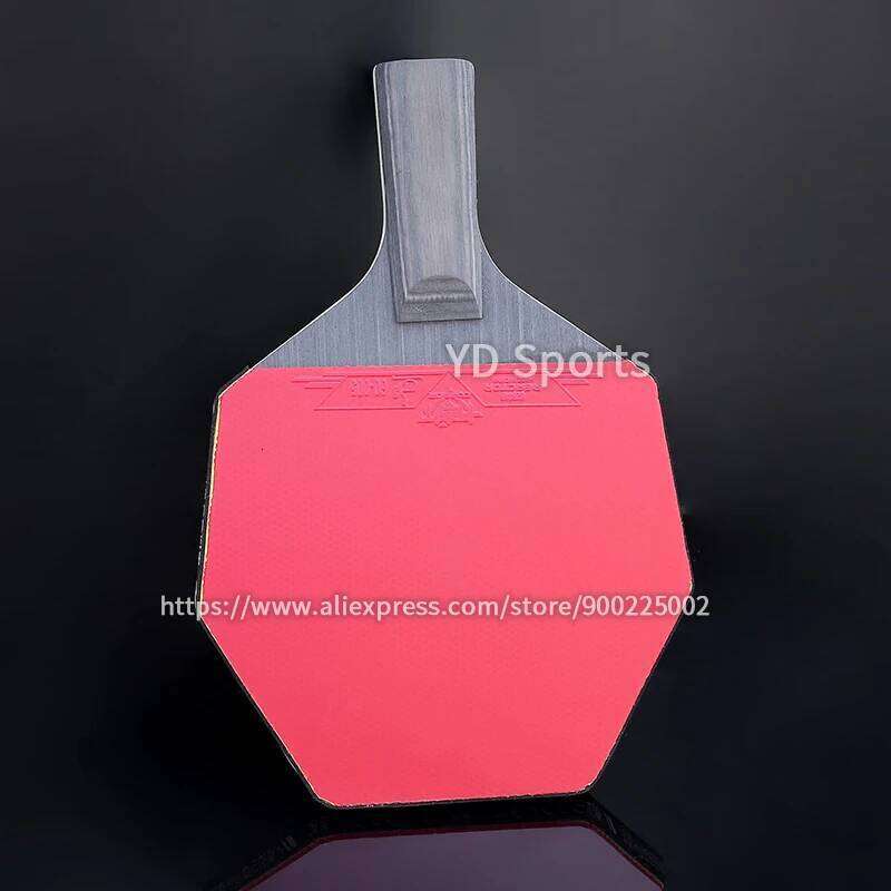 Professional Horizontal Grip Hexagonal Table Tennis Rackets Pimples-in Black Carbon Fiber Ping Pong Racquet Paddle Competition