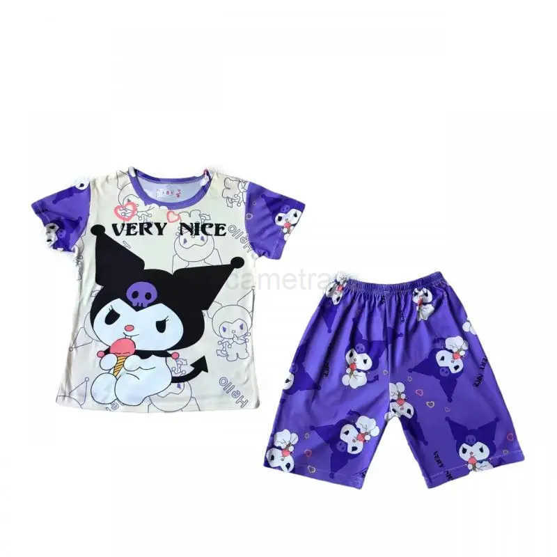 Sanrio Sanrio Kuromi Sleepwear for Girls Summer Cinnamoroll Pajamas Set Cartoon My Melody Pajamas Short Sleeve Homewear XJ250618XJ250618