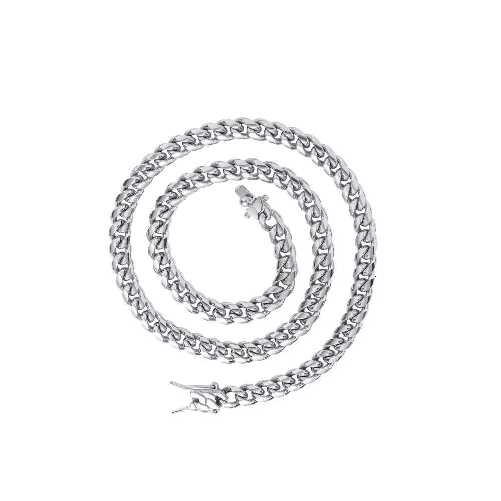 SC003 6mm Stainless Steel Cuban Link Chain Hip Hop Chain Necklace