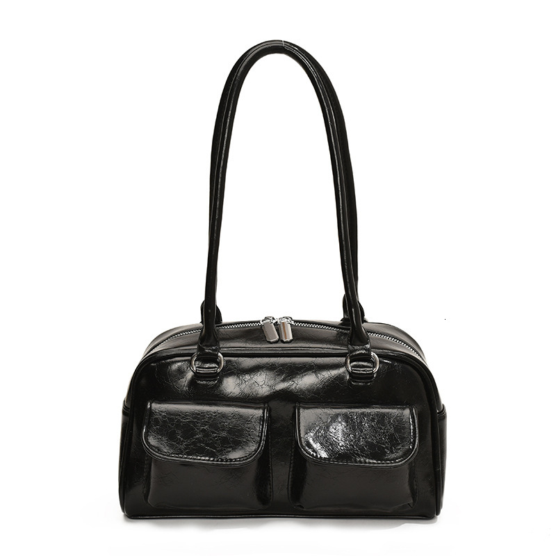 Free shipping designer Oil Wax Leather Commuter Bag Handbag Women Bag 2025 New Versatile Casual Underarm Bag Large Capacity Shoulder Bag