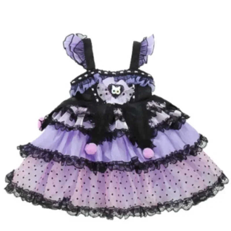 Sanrio Sanrio Cosplay Kuromi Kawaii Lolita Princess Dress Spring Autumn Childrens Costume Dress Puffy Skirt Suit Cute Girl Style GiftsXJ250618