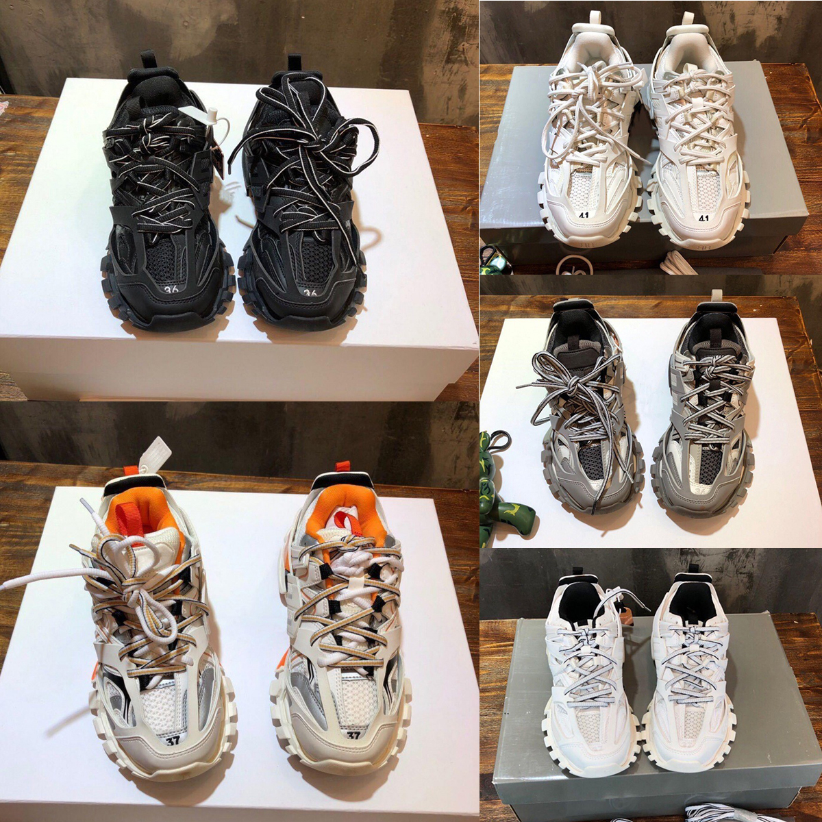 Top track tracks designer shoe mens women trainer luxury shoes Track 3 3.0 Triple white black leather Tess.s. trainers platform sneaker