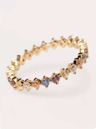 Sage Style Colorful Zircon Ring, Light Luxury INS Niche Design, Simple and High-end Versatile Ring