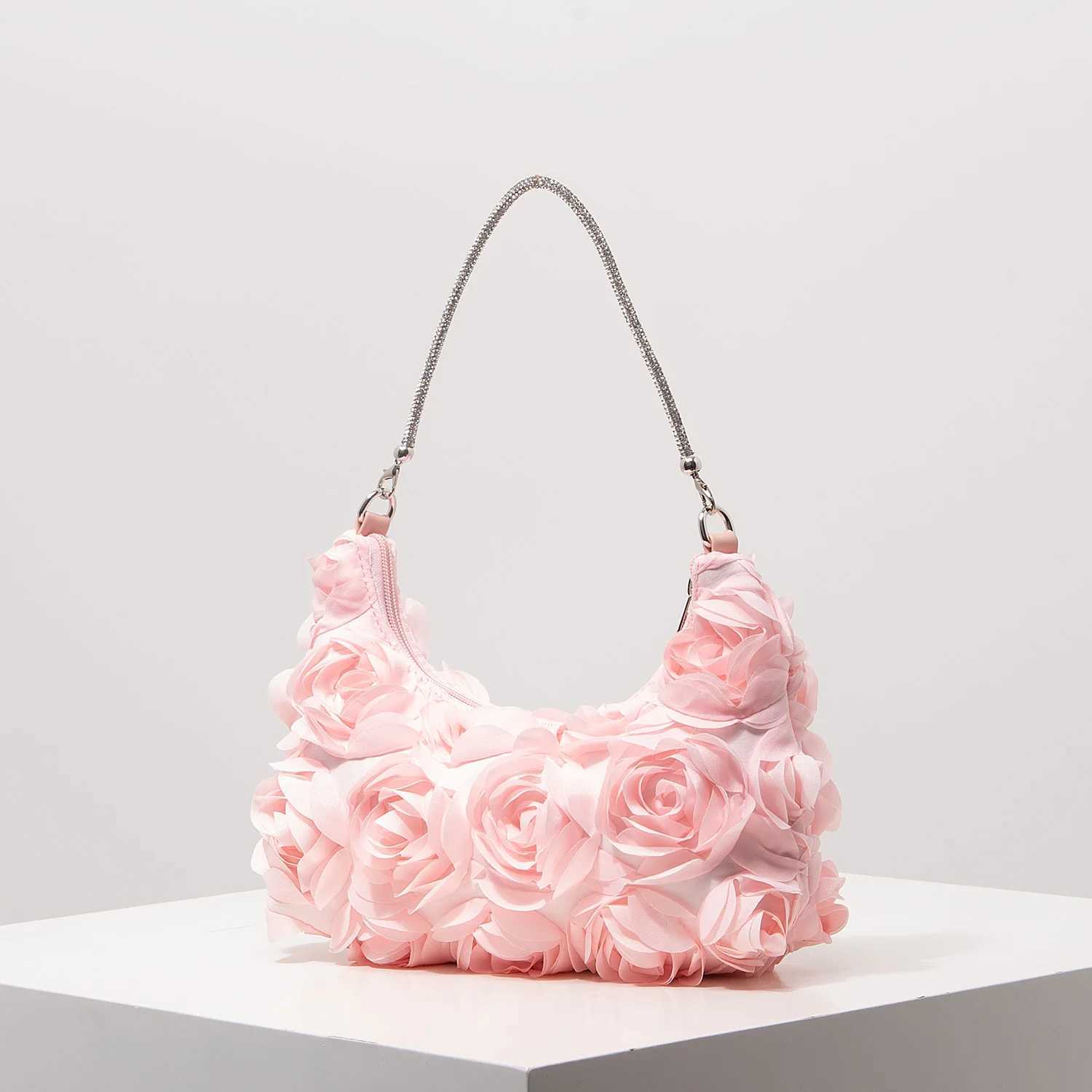 Rose Flower Shoulder Bag Prom Dresses for Women Sequin Bag Handbag Bag for Women Elegant Wedding Items (Random Pattern) Z250618