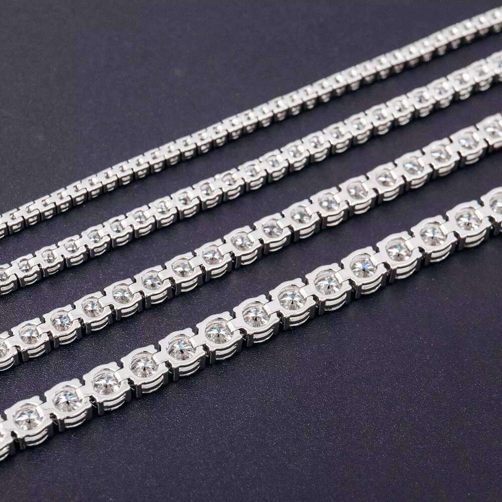 6 9inch Chain Sterling Sier Tennis Bracelet 4mm Silicon Pointed Setting Hip Hop Style for Men and Women