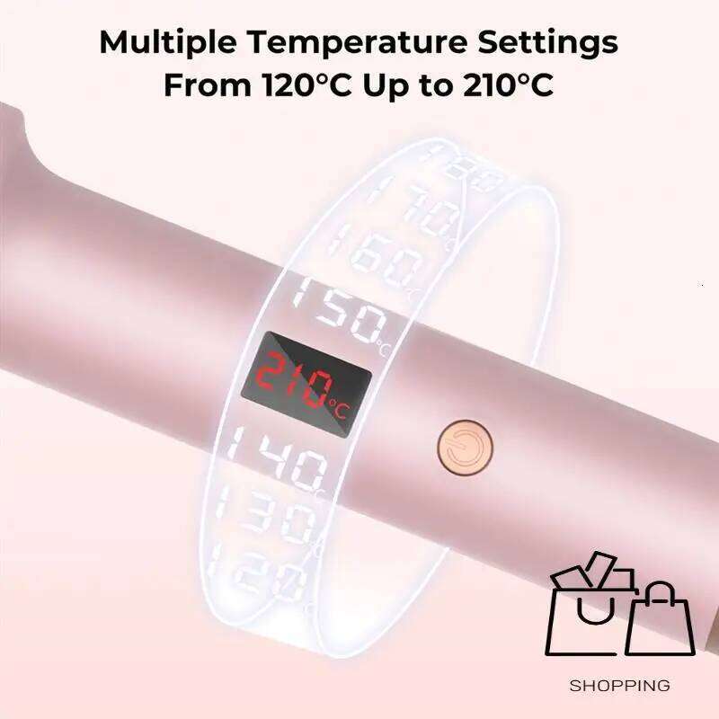 A28F-Heated Electric Curler Wand 3-In-1 Ionic Hair Curler/Straightener With Anti-Scald Nylon Bristles US Plug