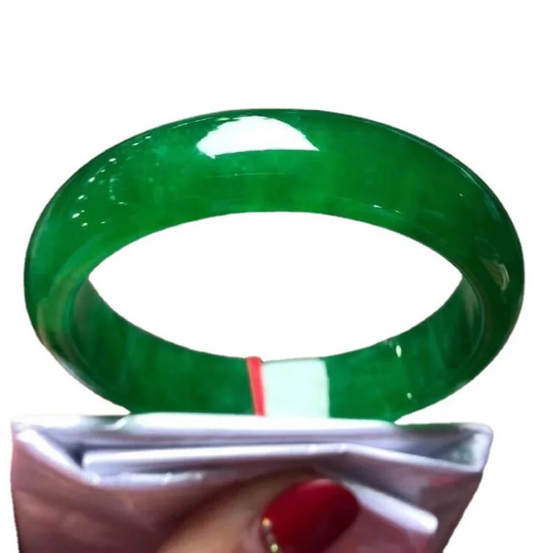 Clearance Myanmar Mine Timber Treated Bracelet Ice Waxy Kinds Dark Floating Flowers Light Sun Green Jadeite Jade H 250618