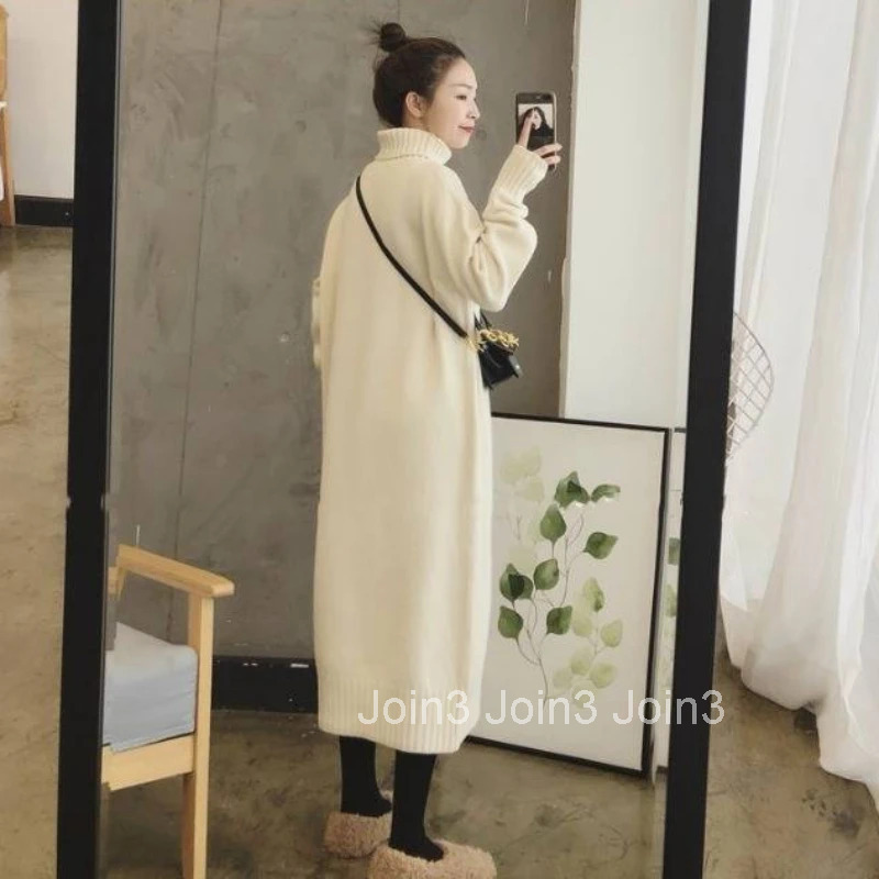 Robe Black Female Dress Clothing Crochet Evening Loose Turtleneck Knit Maxi Womens Dresses Long White Autumn and Winter Sleeve