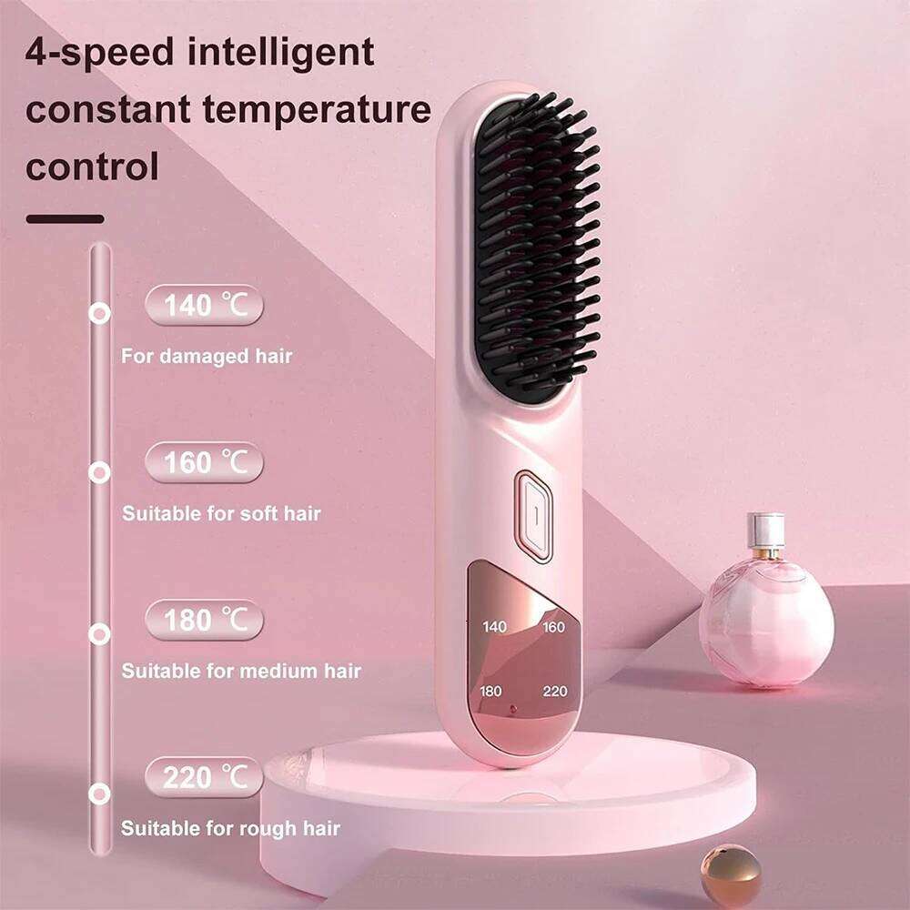 Portable Brushes Wireless Hair Straightener Brush Mini Electric Straightening Negative Ion Thermal Comb