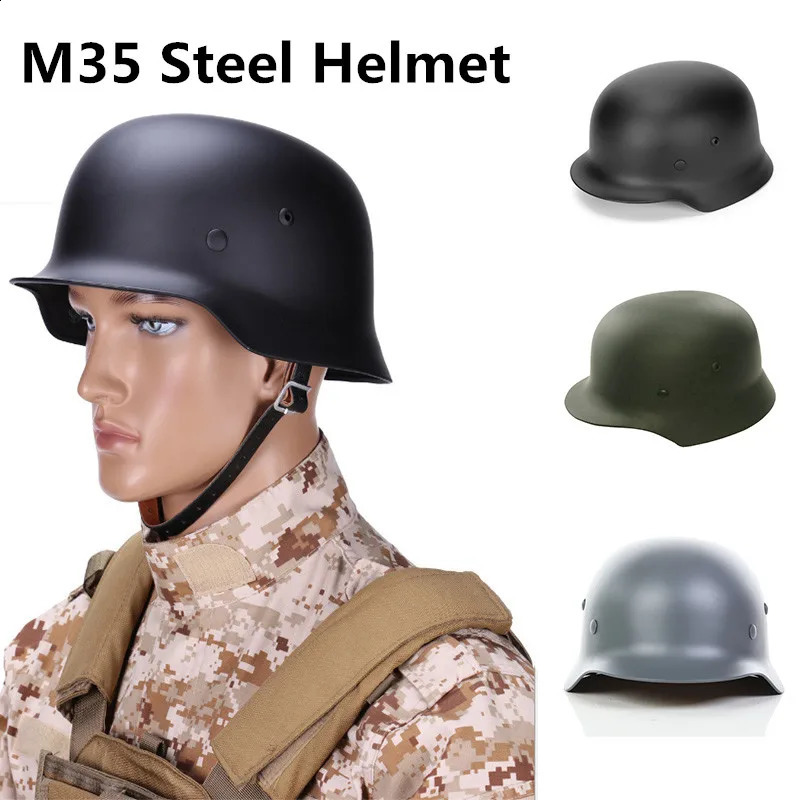 Tactical German M35 Helmet Steel Black Green Grey Airsoft Military Special Force Safety Equipment 250611