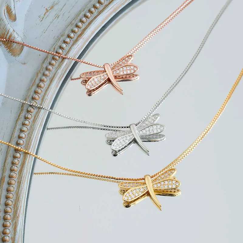 FOXANRY Silver Color Clavicle Chain Necklace for Women Trendy Elegant Charming Sparkling Zircon Dragonfly Bride Jewelry W250618