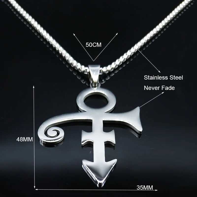 RIP Memorial Symbol Love Steampunk Stainless Steel Necklace Women The Minimalism Artist Love Symbol Prince Necklace Jewelry W250618