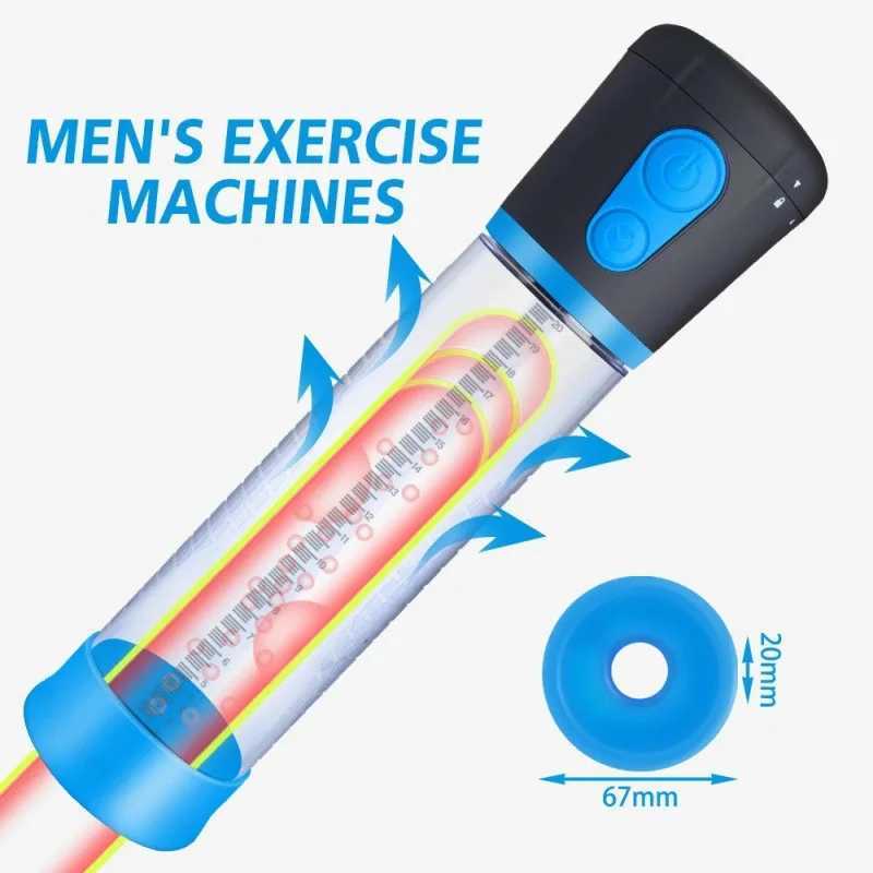 Fully Automatic Penis Pump Vacuum Penis Extender Aircraft Cup Physical Stretching Male Training Adult Erection Adult Sex Toys W250618
