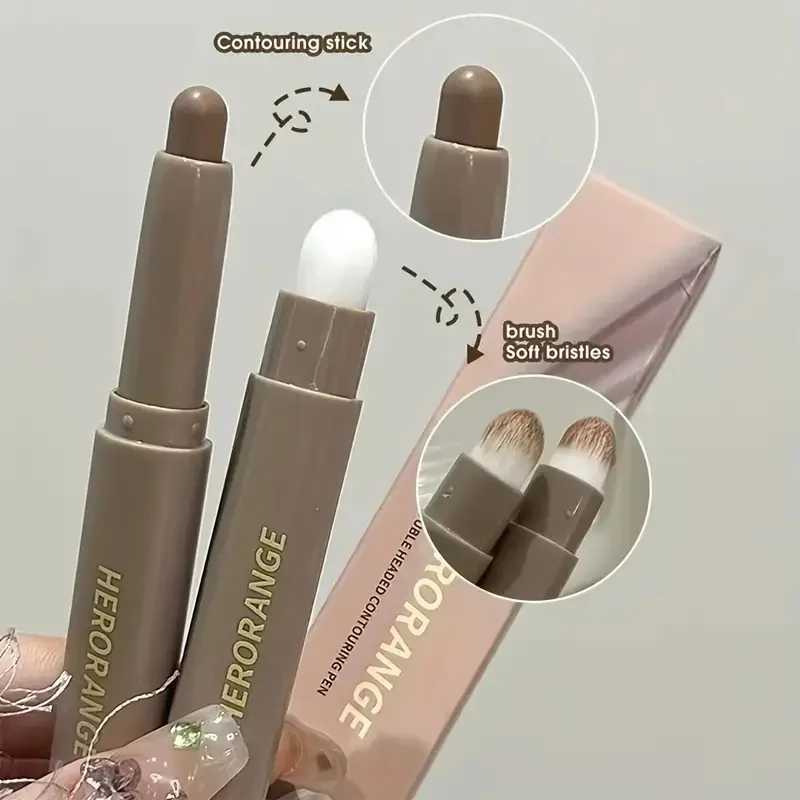 HERORANGE Dual-Ended Contouring Highlighting Makeup Stick with Plant-Based Squalane Matte Finish for All Light Beige Tones XJ250618