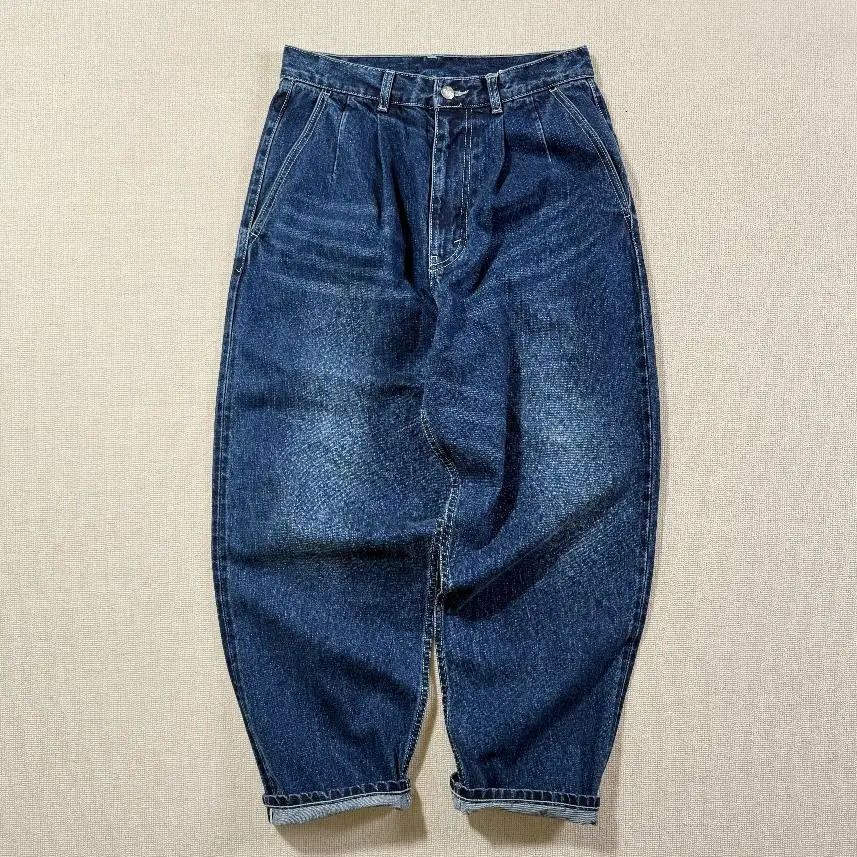 Graphpapes Selvage Denim Two Tuck Tapered Pants Washed Old Jeans 250617