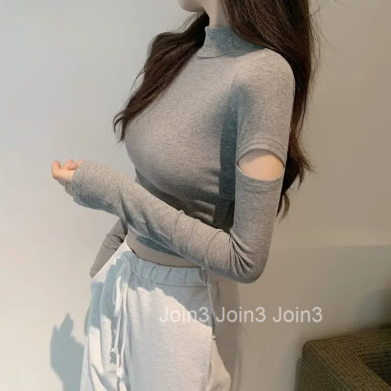 Crop Plain Top Female Cotton Clothing Harajuku Fashion Y2k Korea Korean Style Cheap Sales Clearance Womens Long Sleeve T-shirt