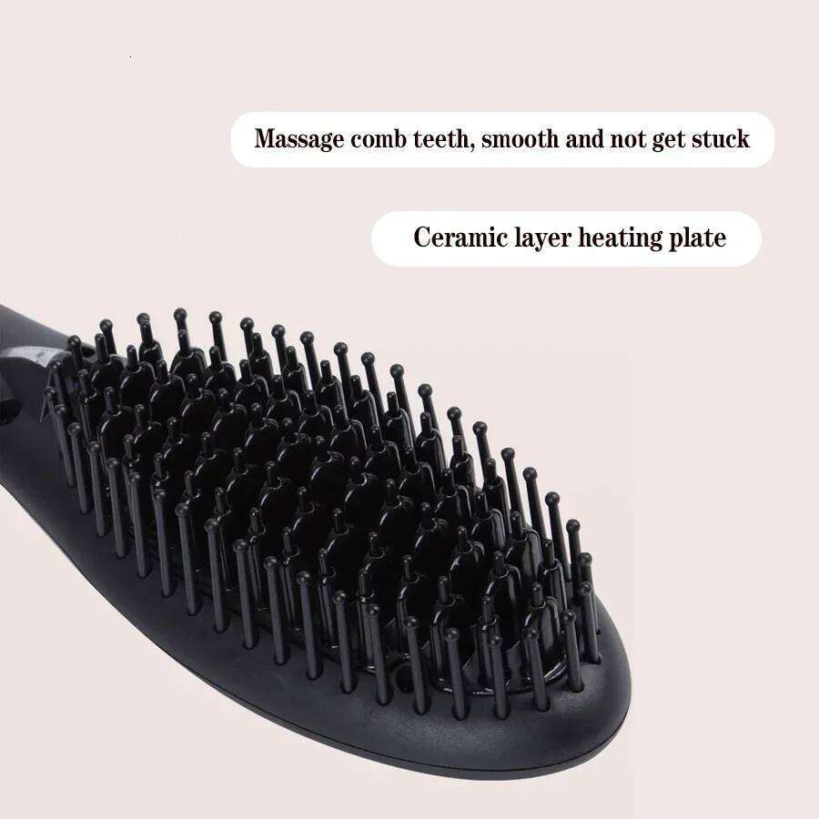 Electric Straightener Curler Wet Dry Use Hot Heating For Straight Hair Comb