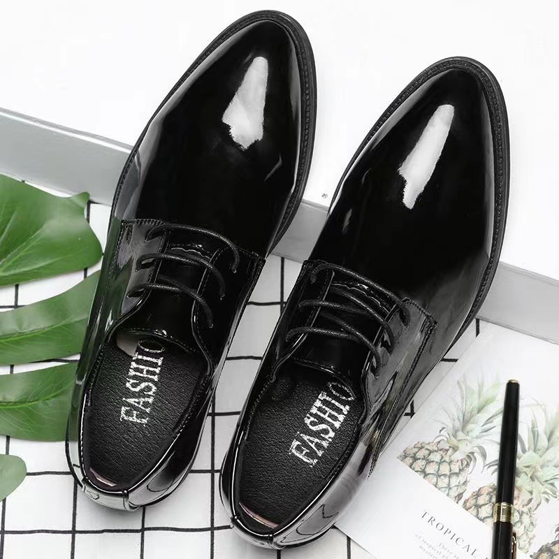 Men S Korean Style Hidden Heel Soft Leather Youth Suit Casual Shoes British Business Formal Casual Shoes Versatile Trendy Ddmysaturn