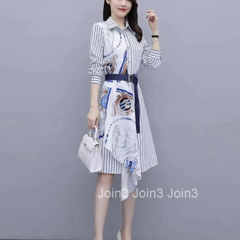Shirt Female Dress Korean Style Womens Long Sleeve Dresses A Line Outfits Vintage G Elegant and Pretty Trendy Loose On Sales X