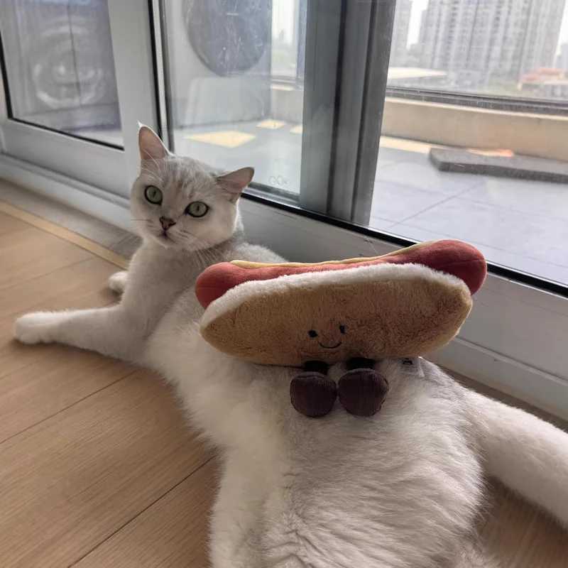 Jelly Cat 11cm Hot Dog Doll Food Series Cat And Dog Interactive Bite Play Toy Decorations Female Christmas Pet Gift W250618